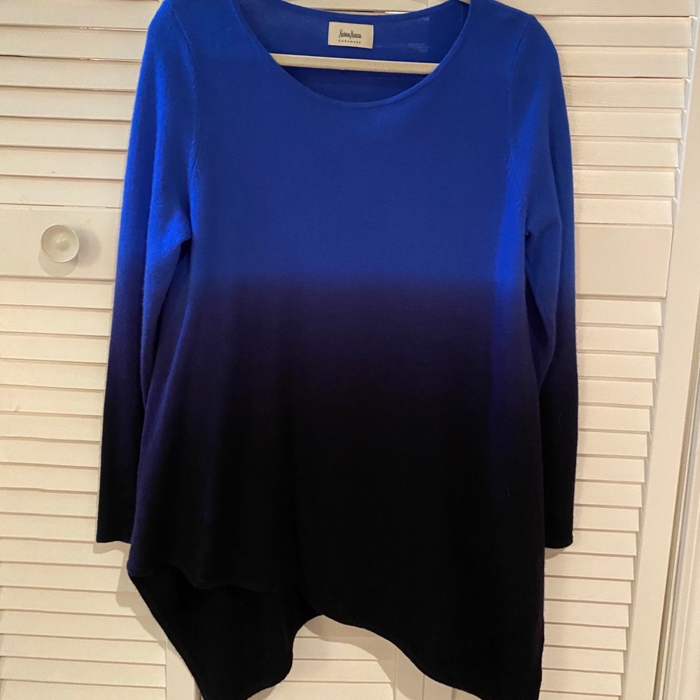 Neiman Marcus cashmere sweater. Blue slightly worn